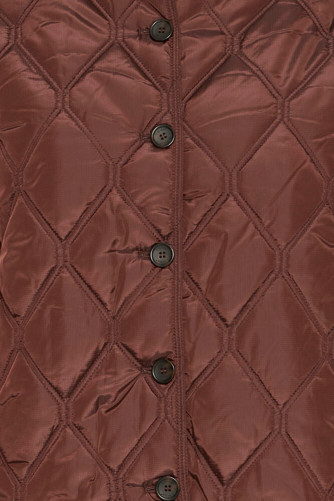 Fransa Rum Raisin Red Padded Autumn Jacket