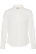 Fransa White White Striped Woven Design Shirt