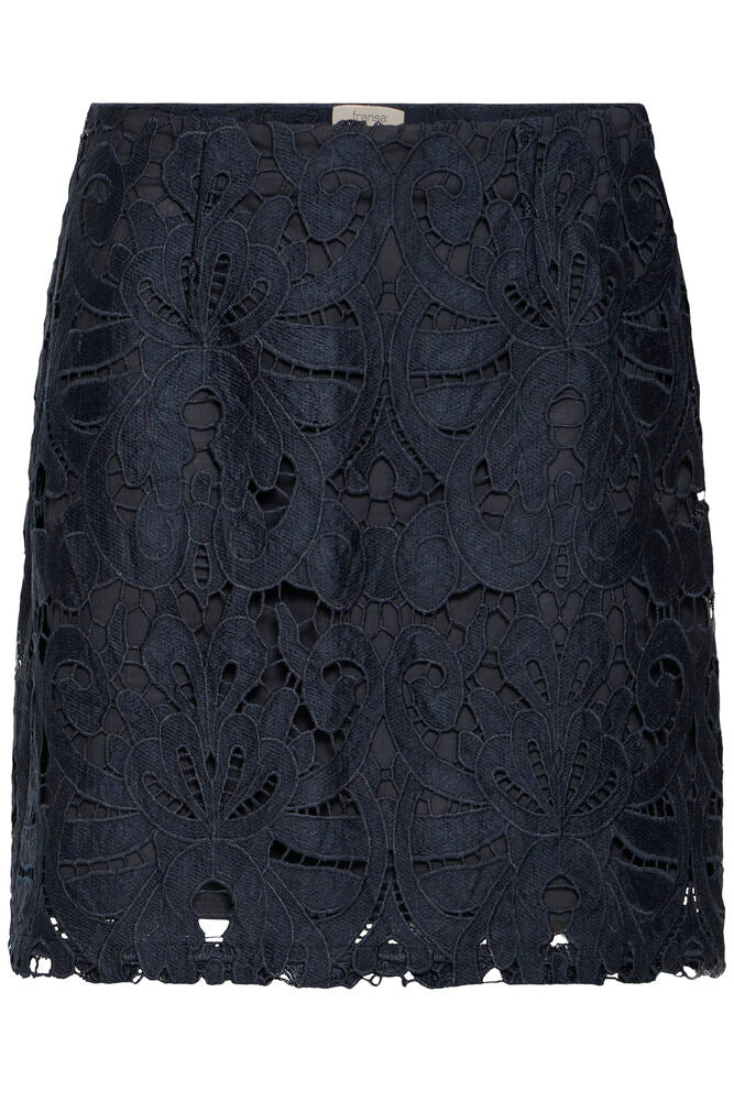 Fransa Navy Blue Lace Skirt