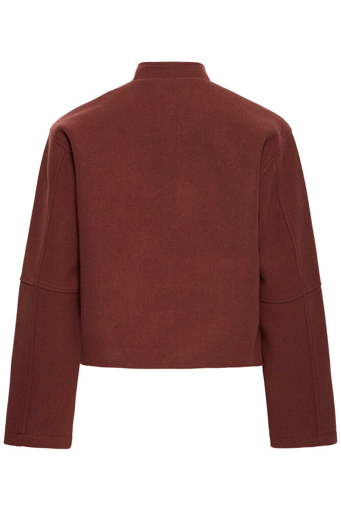 Fransa Rum Raisin Red Panelled Pocket Jacket