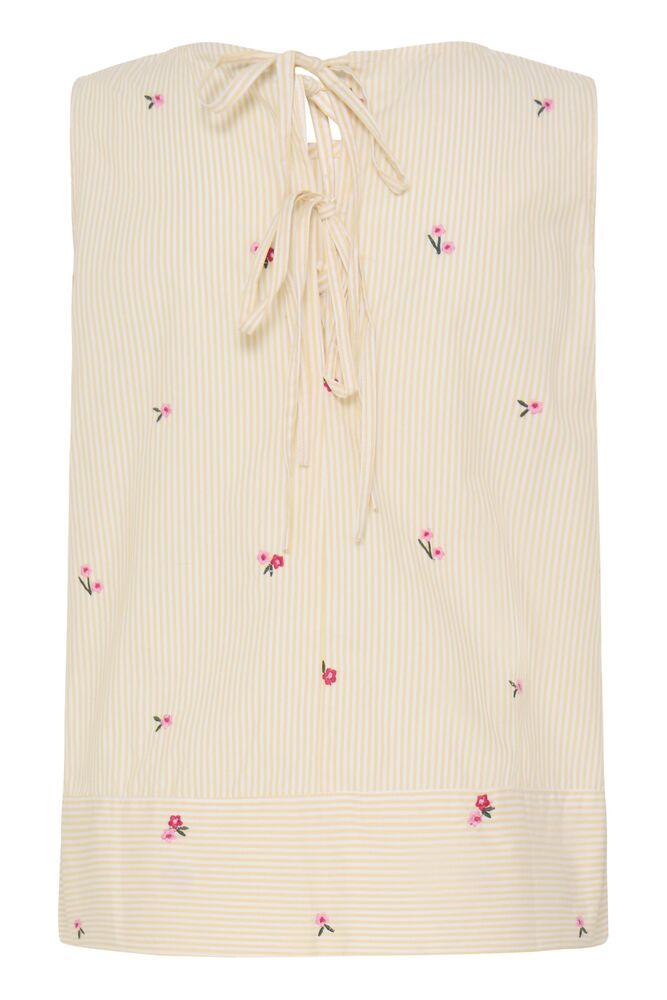 Fransa Lemon Yellow Stripe Floral Top