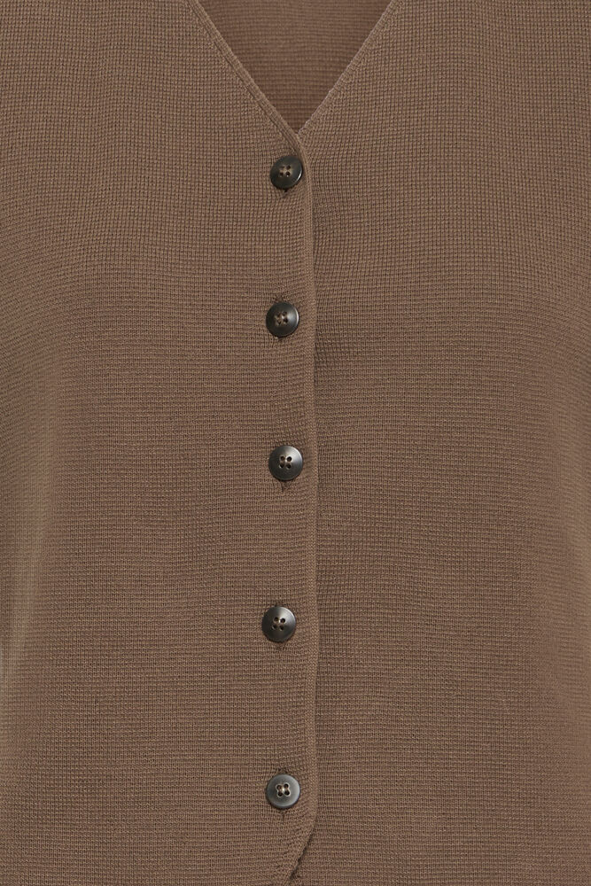 Fransa Raindrum Brown Knitted Waistcoat