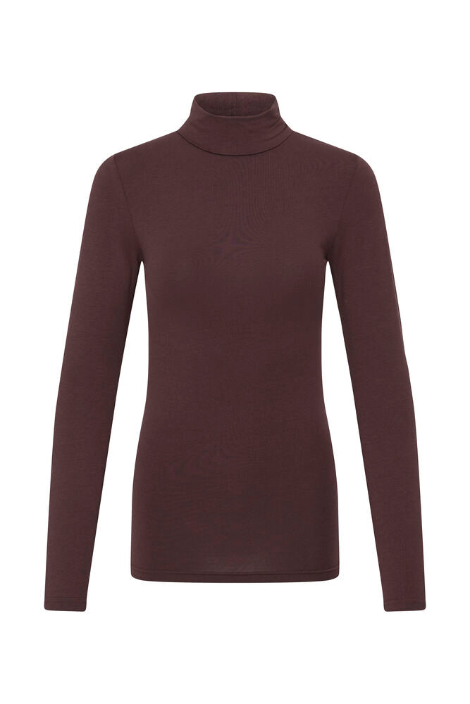 B Young Fudge Red Roll Neck Top