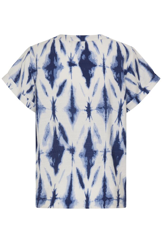 Fransa Mixed Blue Tone Textured Blouse