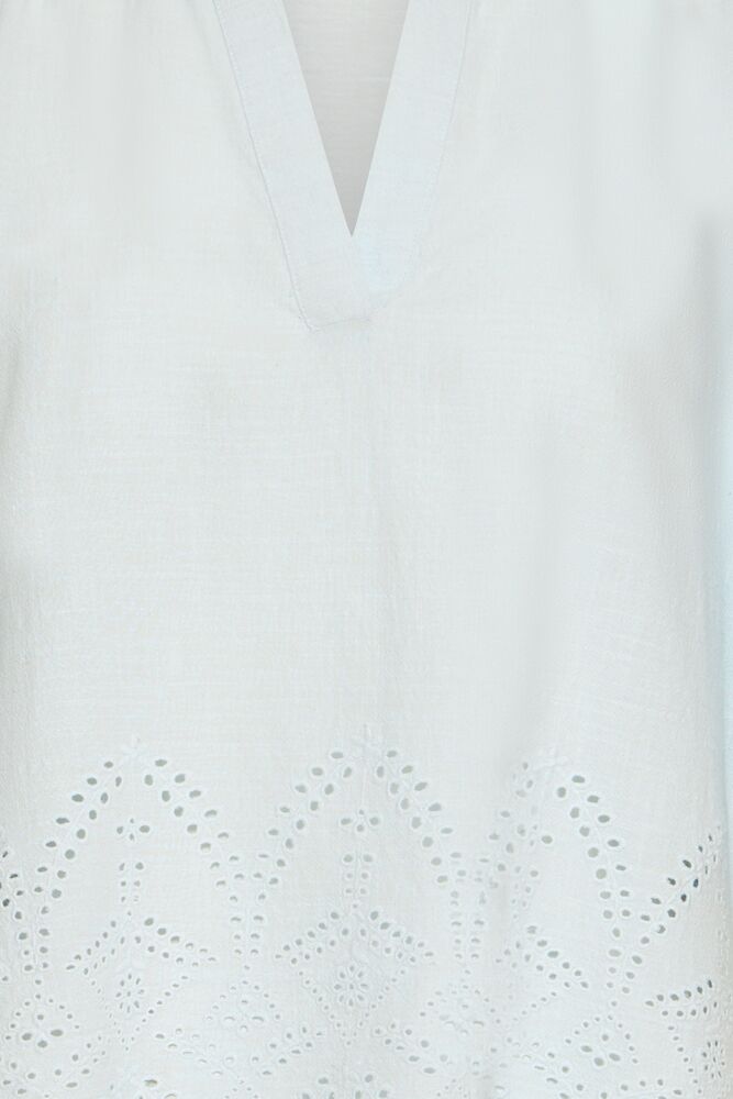 Fransa Ice Blue Broderie Anglais Blouse