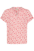 Fransa Pink & Red Mixed Floral V Neck Blouse