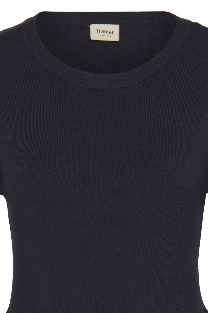 Fransa Salute Navy Blue Premium Knitted Jumper Dress