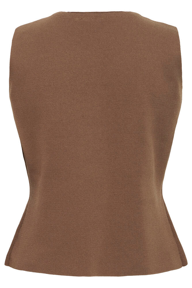 Fransa Raindrum Brown Knitted Waistcoat