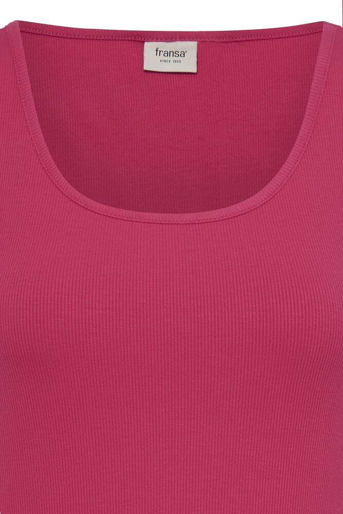 Fransa Hot Pink Ribbed A Line Maxi Dress