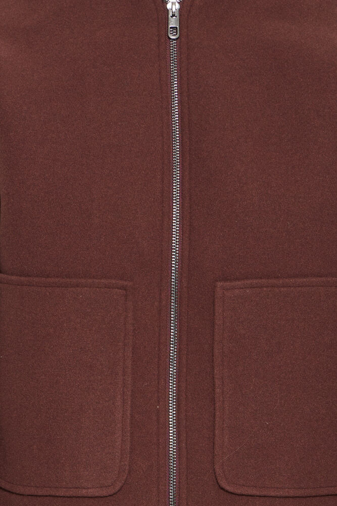 Fransa Rum Raisin Red Panelled Pocket Jacket