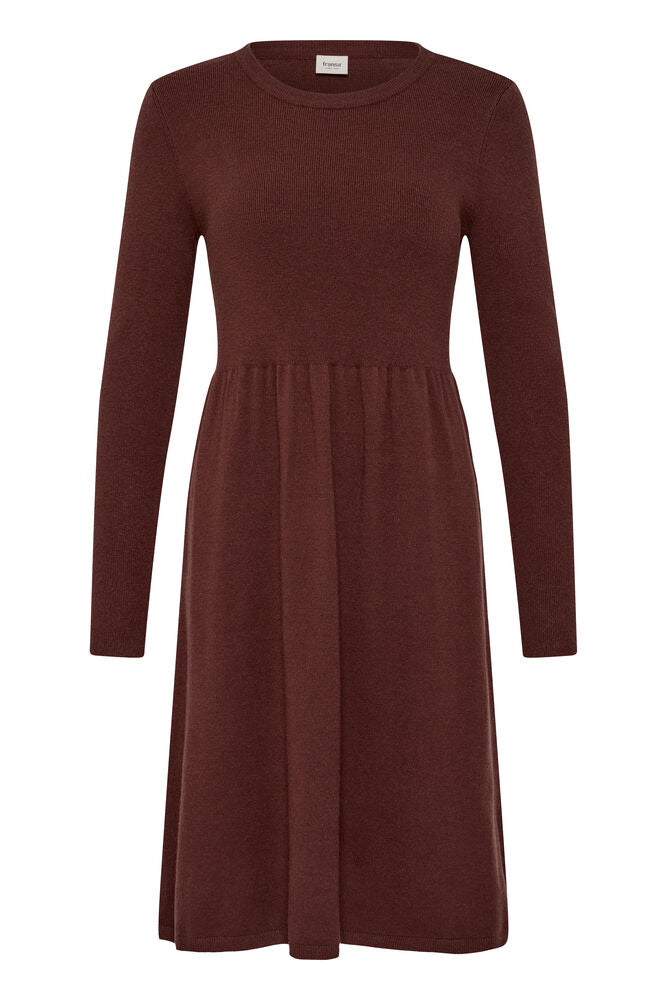 Fransa Rum Raisin Red Premium Knitted Jumper Dress