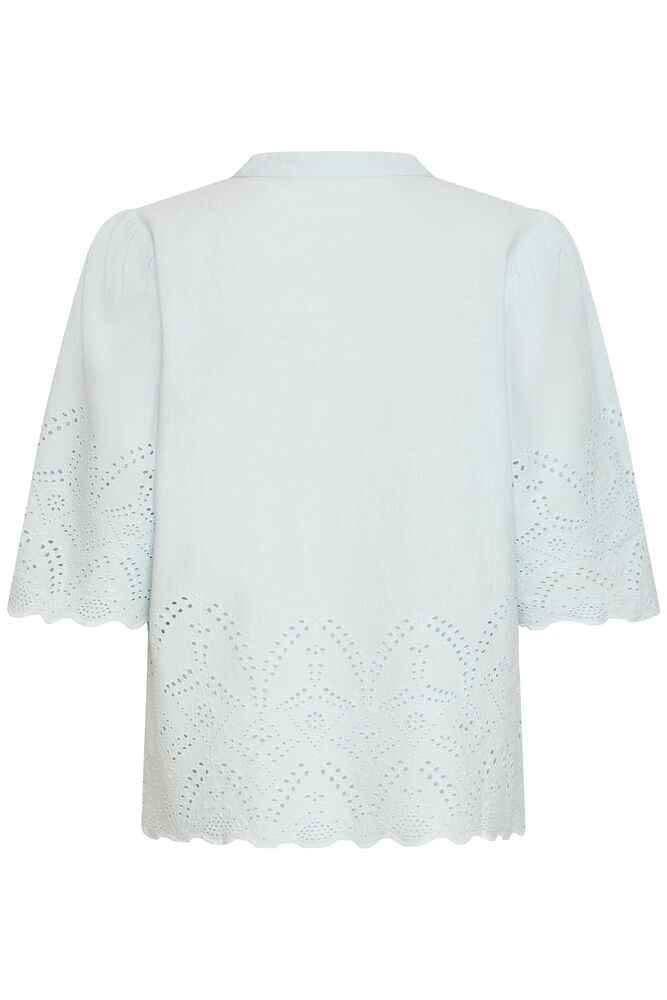 Fransa Ice Blue Broderie Anglais Blouse