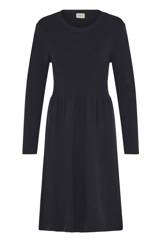 Fransa Salute Navy Blue Premium Knitted Jumper Dress