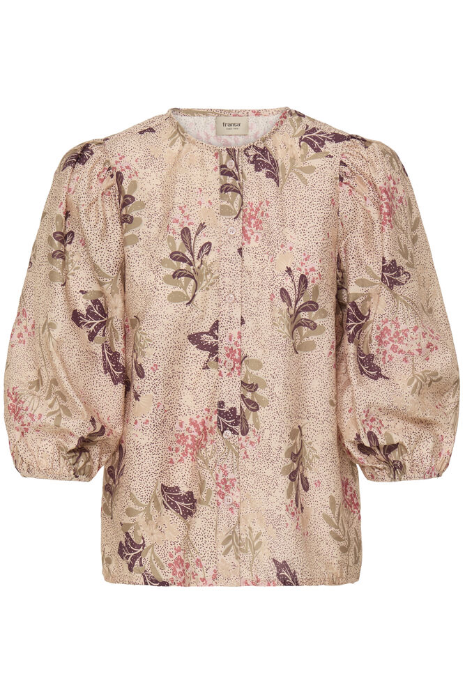 Fransa Neutral & Mixed Pink Plum Tone Floral Blouse