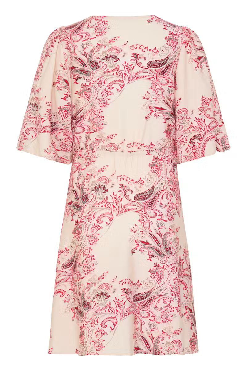 Fransa Mixed Pink Tone Paisley Skater Dress