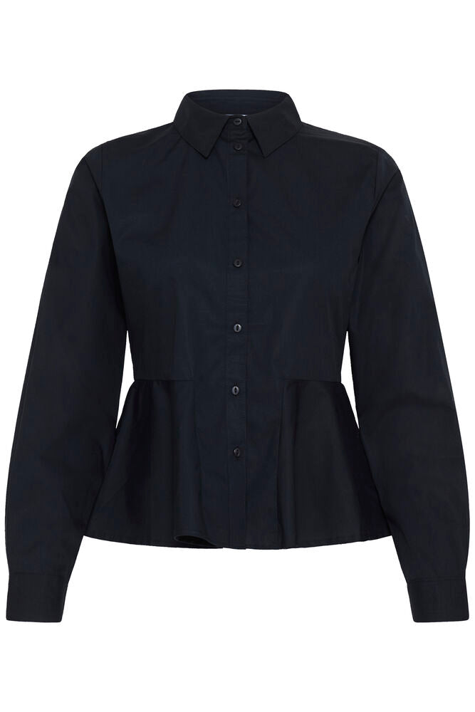B Young Black Peplum Long Sleeve Shirt