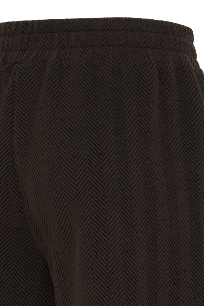 B Young Java Brown & Black Mix Herringbone Wide Leg Trousers