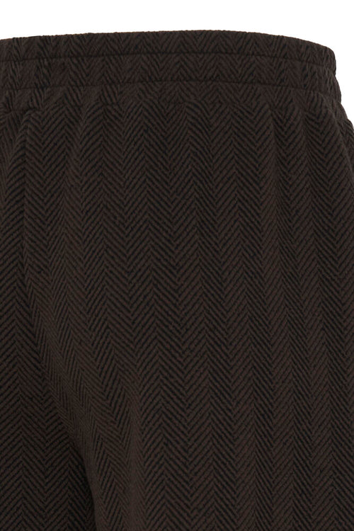 B Young Java Brown & Black Mix Herringbone Wide Leg Trousers