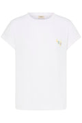 Fransa Yellow Lemonade Print White T-Shirt