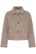 Fransa Raindrum Brown & Beige Herringbone Jacket