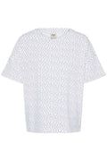 Fransa Mixed White & Navy Blue Polka Dot T-Shirt
