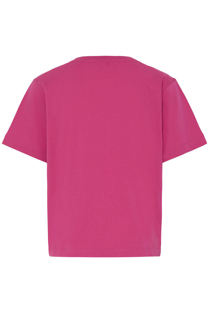 Fransa Keep Shining Silver Printed Berry Pink T-Shirt