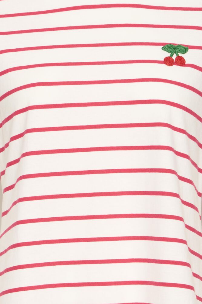 Fransa Pink Striped Cherry T-Shirt