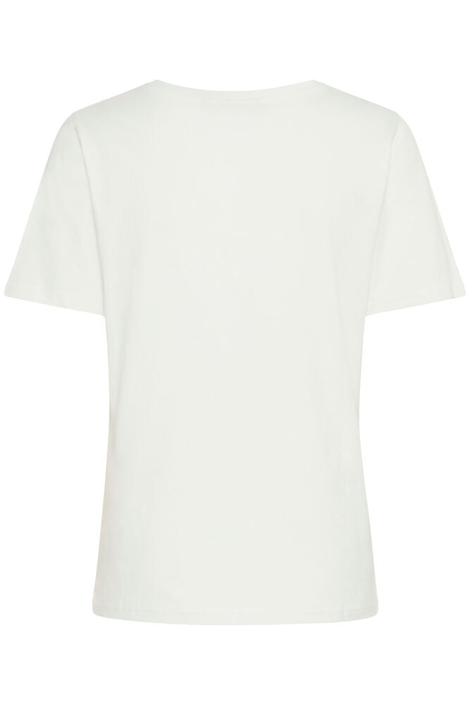 Fransa White & Red Heart Printed Cotton T-Shirt
