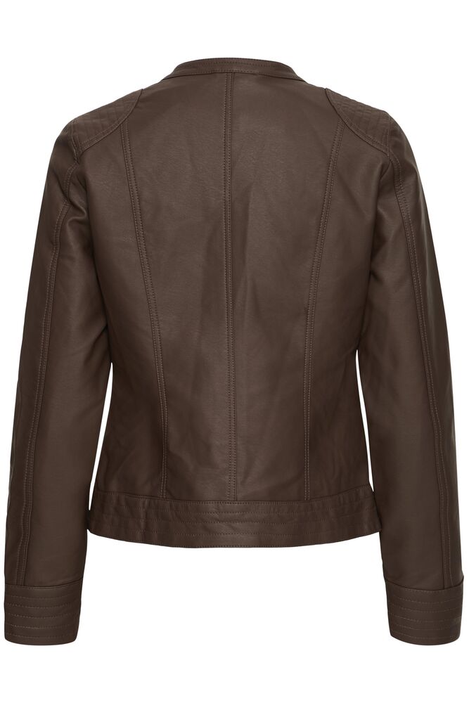 B.Young Java Brown Vegan Leather Biker Jacket