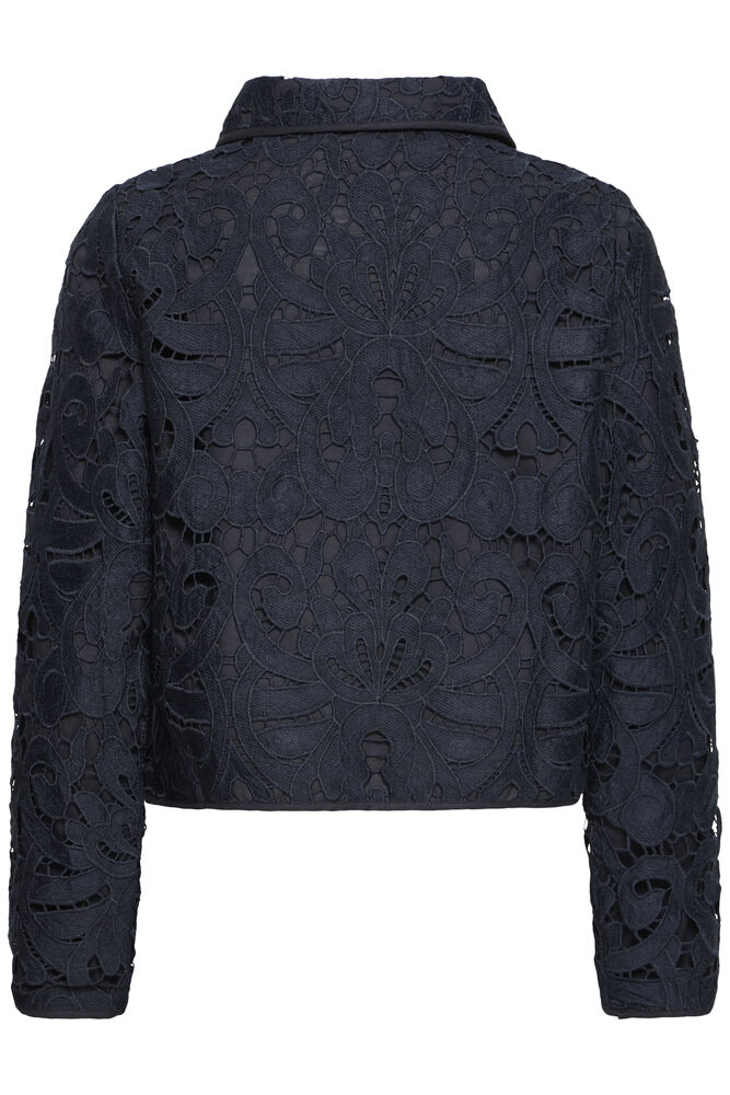 Fransa Navy Blue Lace Shirt Jacket