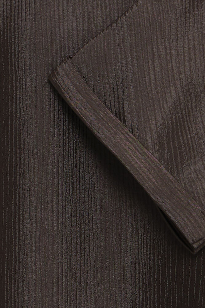 Fransa Chocolate Brown Plisse Effect Blouse