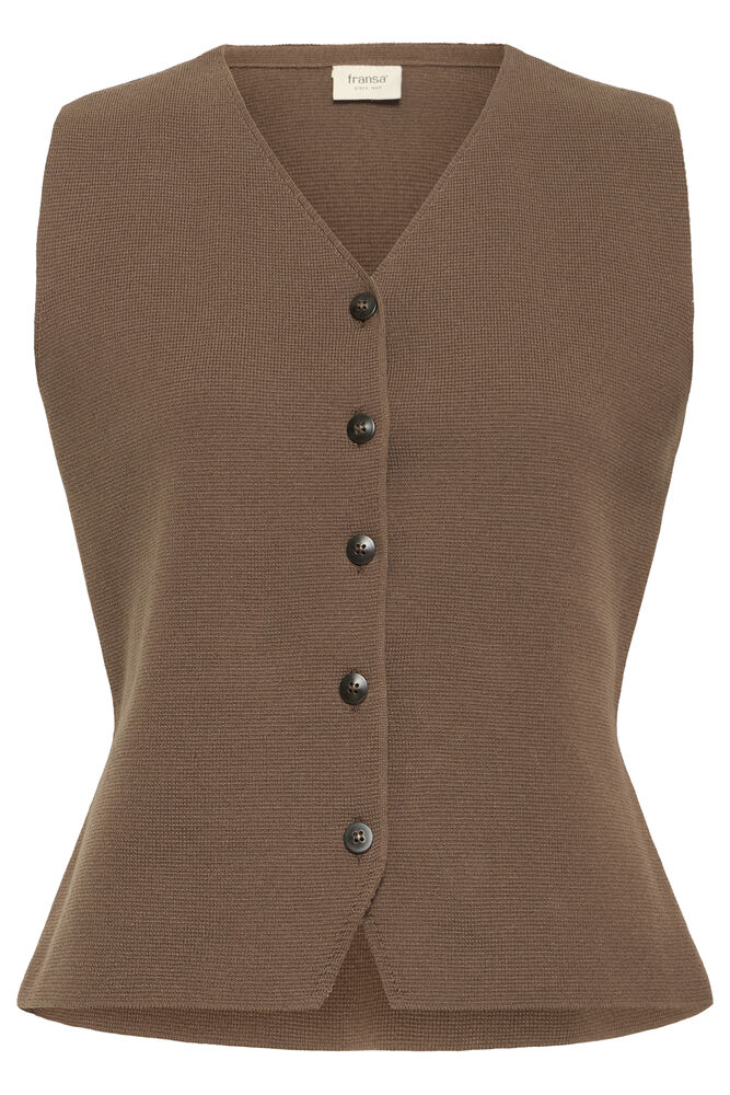 Fransa Raindrum Brown Knitted Waistcoat