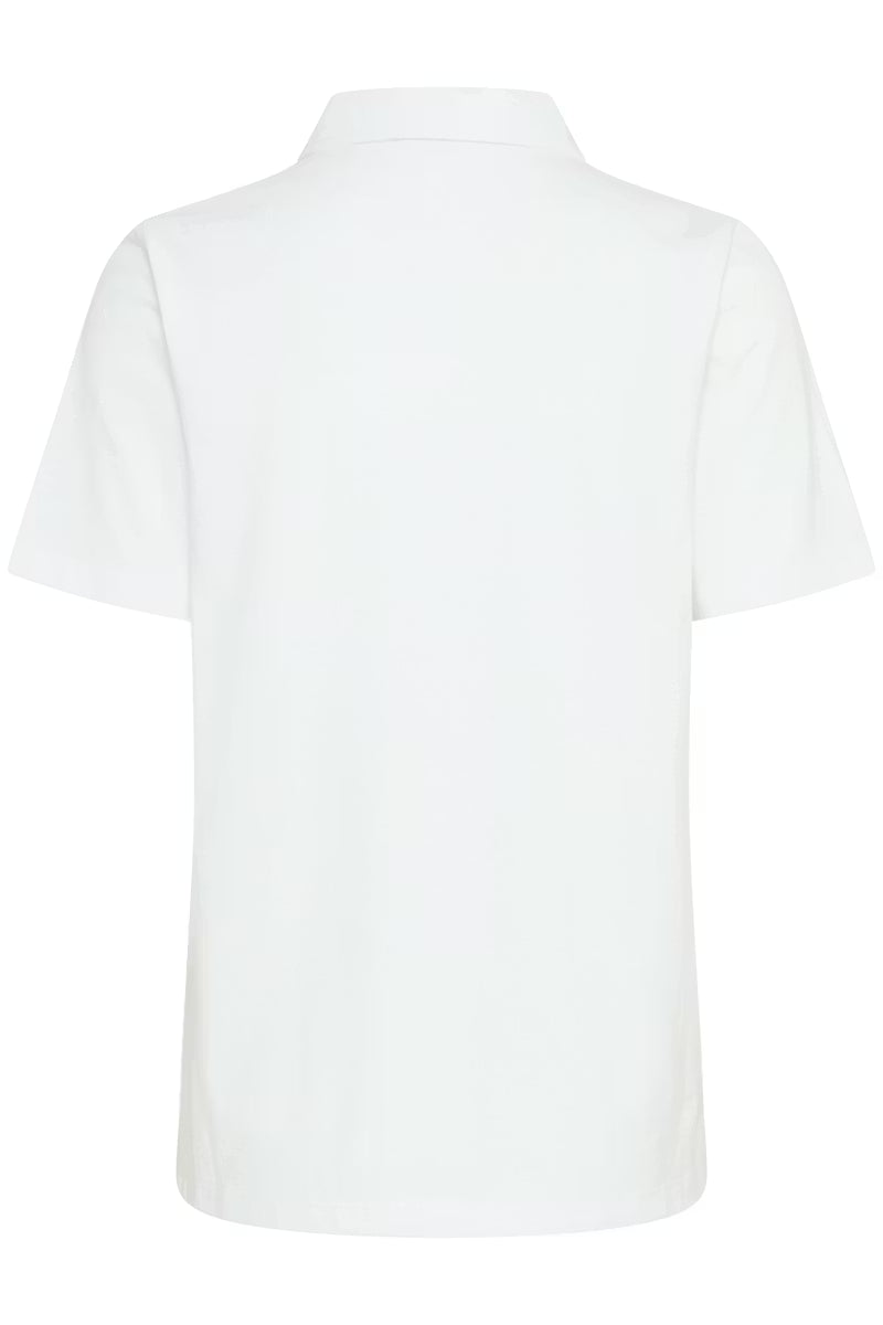 Fransa White Heart Embroidered Polo Shirt