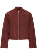 Fransa Rum Raisin Red Panelled Pocket Jacket