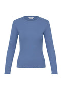 B.Young Mid Blue Horizon Ribbed Long Sleeve Top