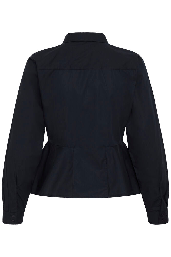 B Young Black Peplum Long Sleeve Shirt