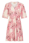 Fransa Mixed Pink Tone Paisley Skater Dress