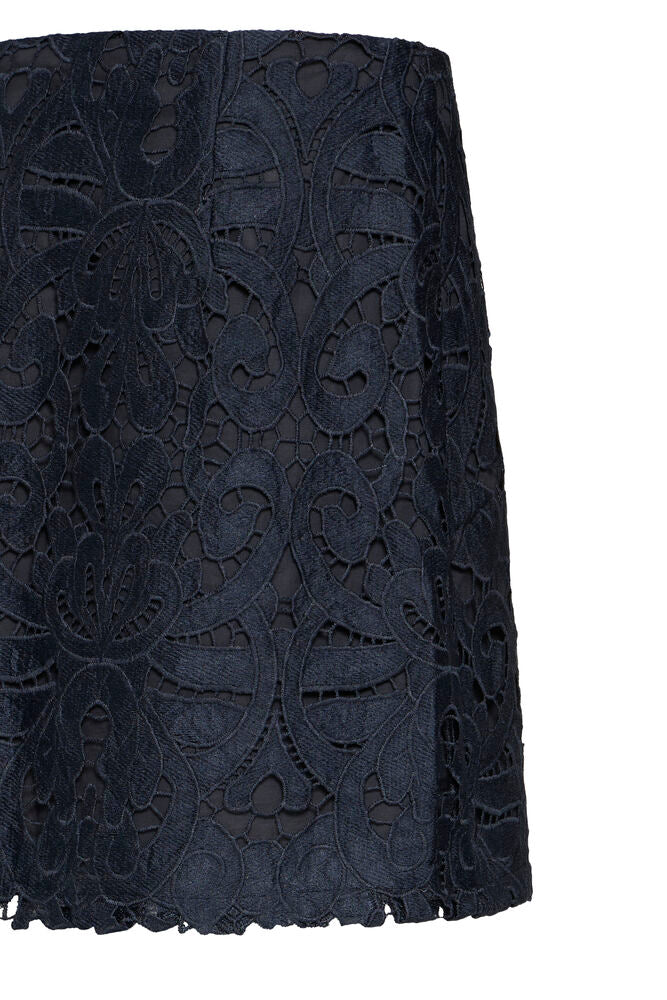 Fransa Navy Blue Lace Skirt