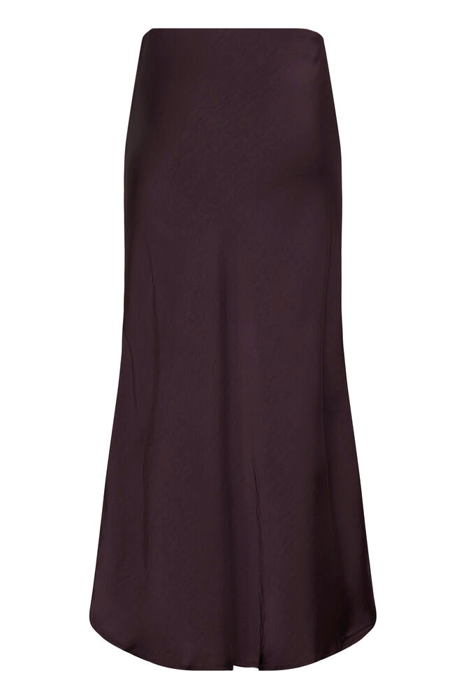 B.Young Fudge Red Satin Bias Cut Maxi Skirt
