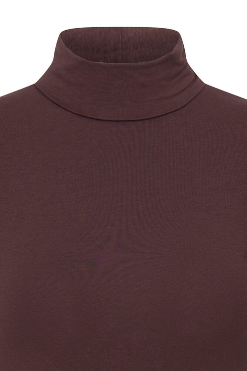 B Young Fudge Red Roll Neck Top