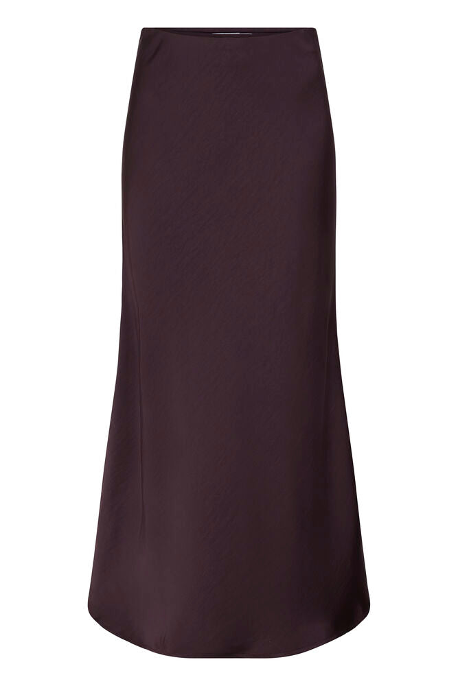 B.Young Fudge Red Satin Bias Cut Maxi Skirt