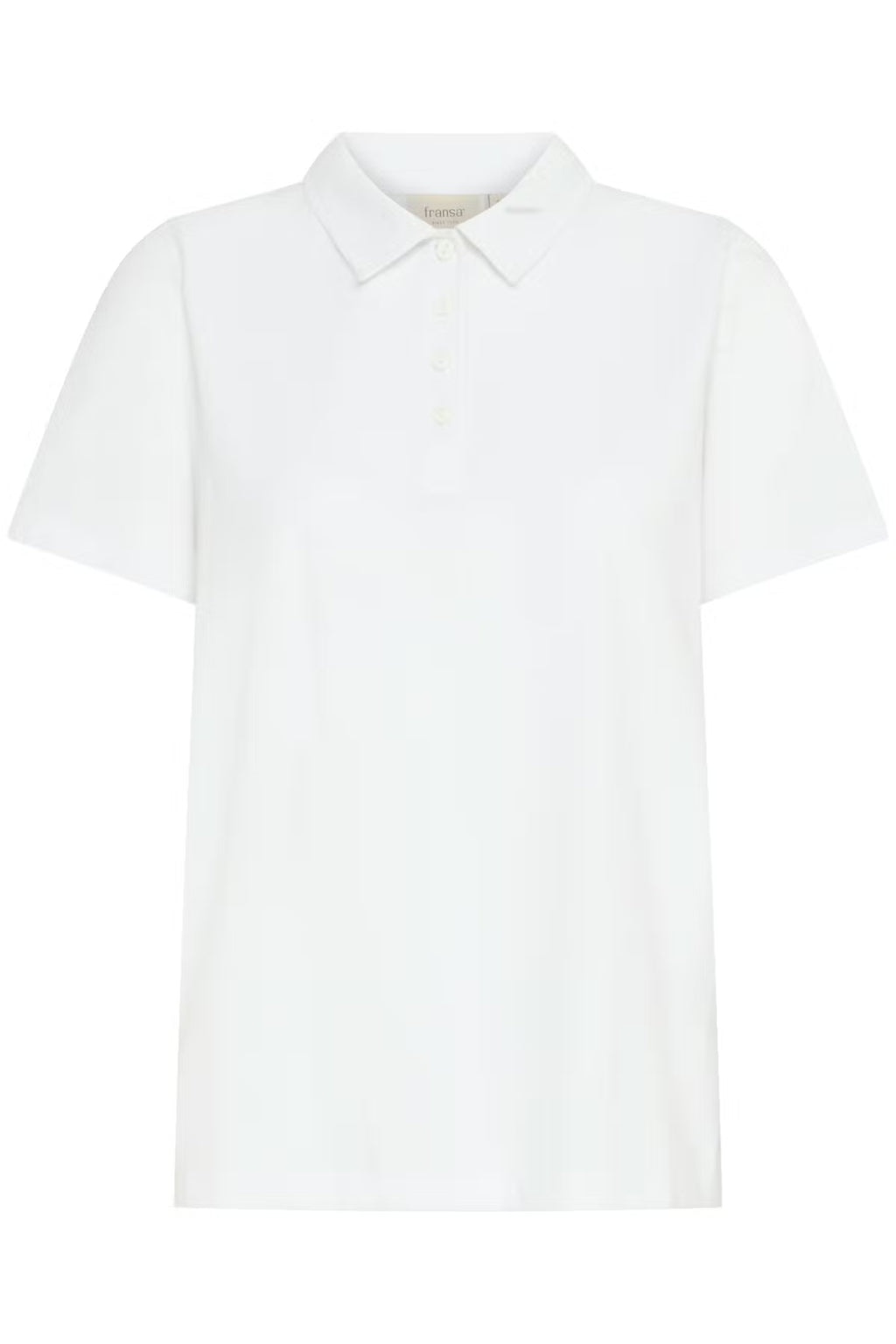 Fransa White Heart Embroidered Polo Shirt