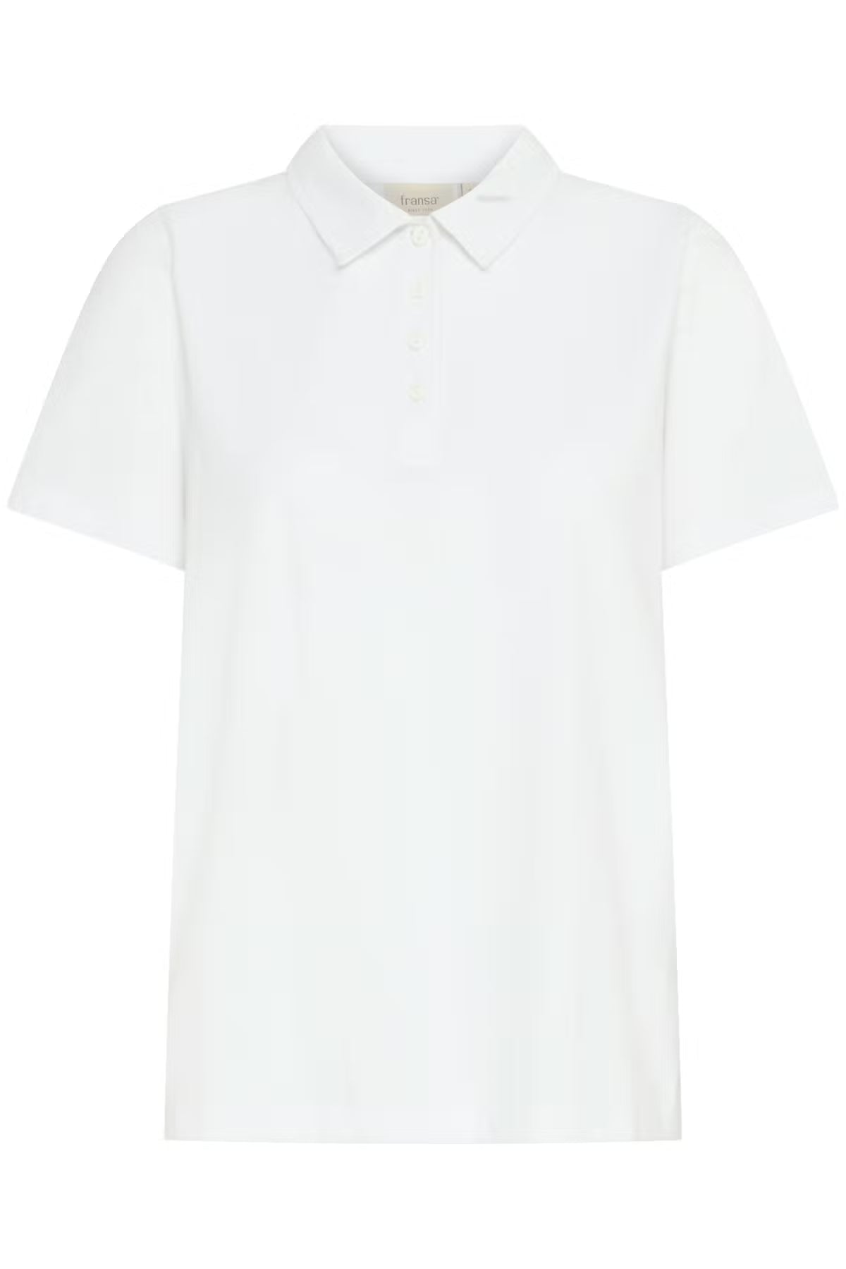Fransa White Heart Embroidered Polo Shirt