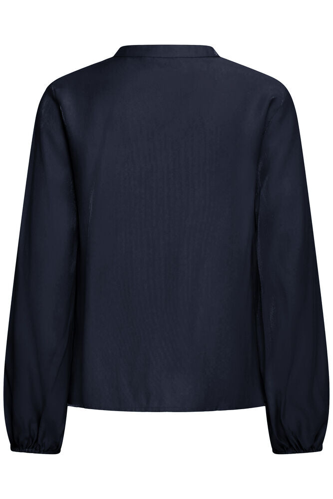 Fransa Metallic Salute Navy Blue Shimmer Blouse