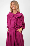 FAB-BOW-LOUS Orchid Taffeta Bow Detail Blouse