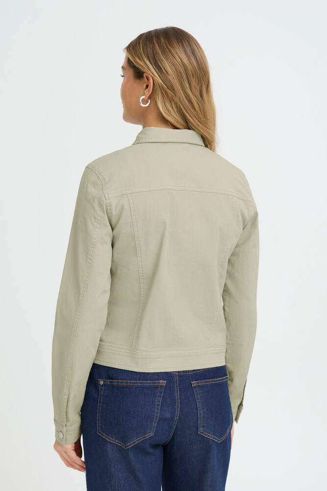 Fransa Khaki Green Denim Jacket