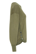 Fransa Khaki Green Button Detail Jumper