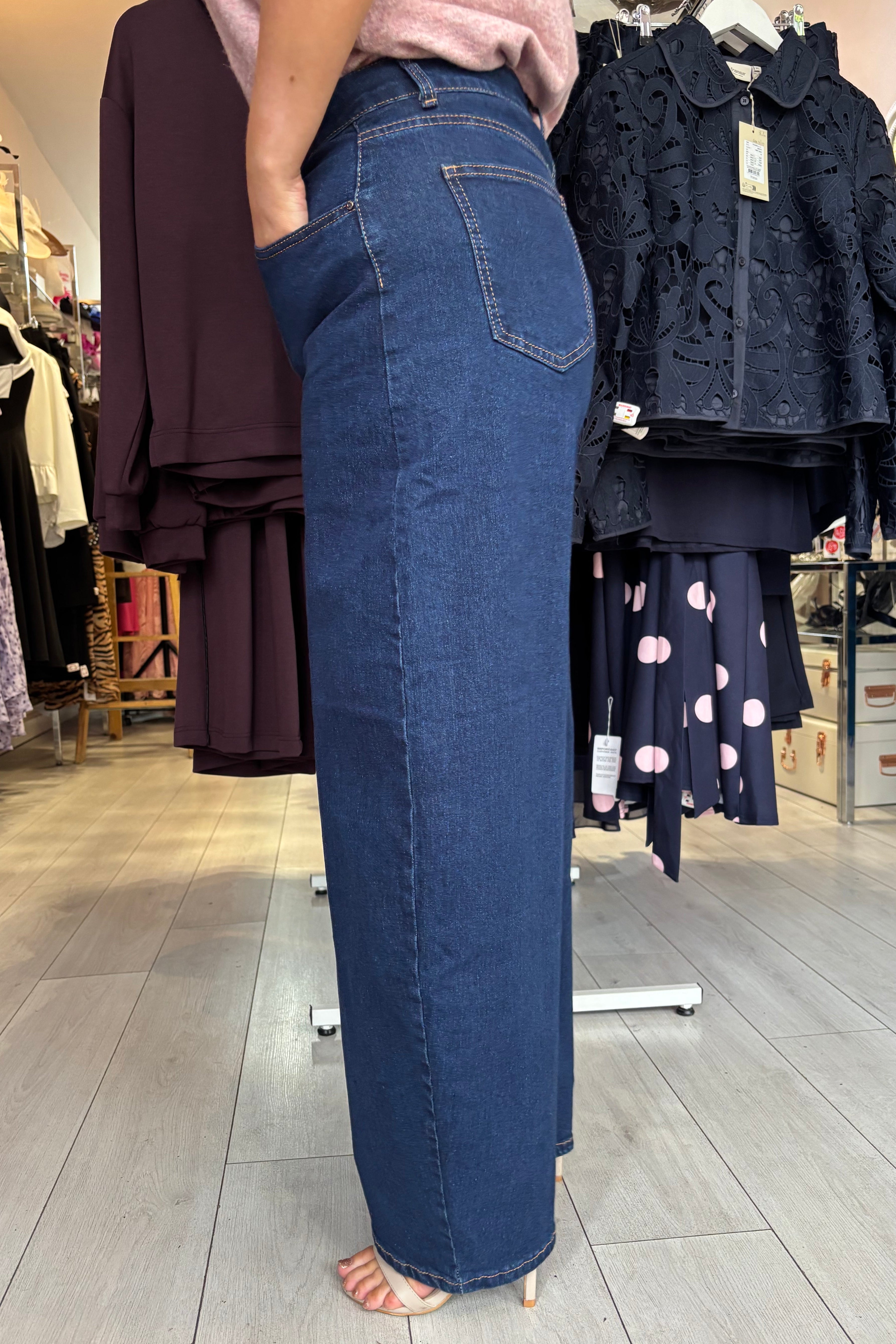 Voggo Dark Denim Blue Balloon Leg Jeans