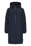 Fransa Salute Navy Blue Padded 3/4 Hooded Jacket