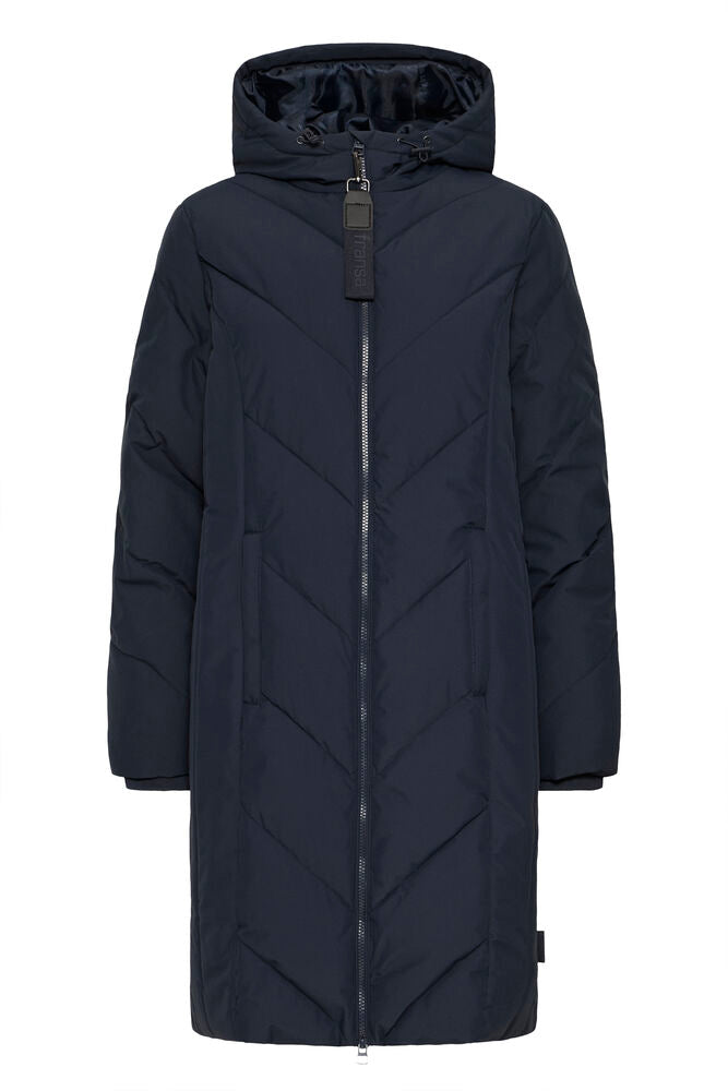 Fransa Salute Navy Blue Padded 3/4 Hooded Jacket